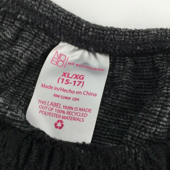 No Boundaries Lace Button Front Short Sleeve Top XL (15-17) Big Kids Gray Black - Picture 3 of 6